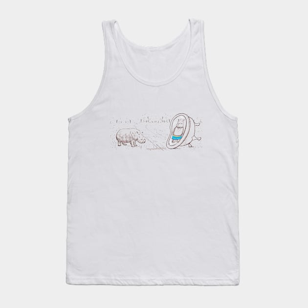 Hipster the Hippo Tank Top by mygrandmatime